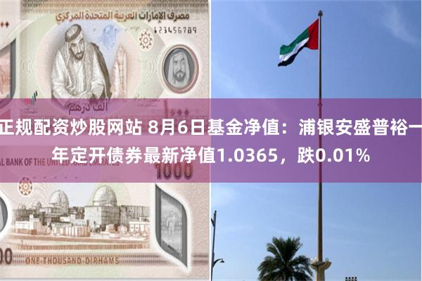 正规配资炒股网站 8月6日基金净值：浦银安盛普裕一年定开债券最新净值1.0365，跌0.01%