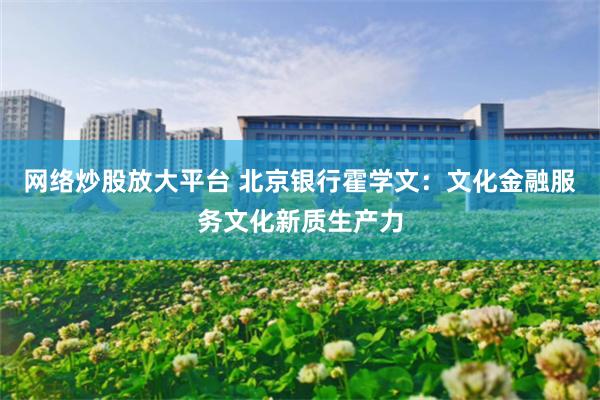 网络炒股放大平台 北京银行霍学文：文化金融服务文化新质生产力